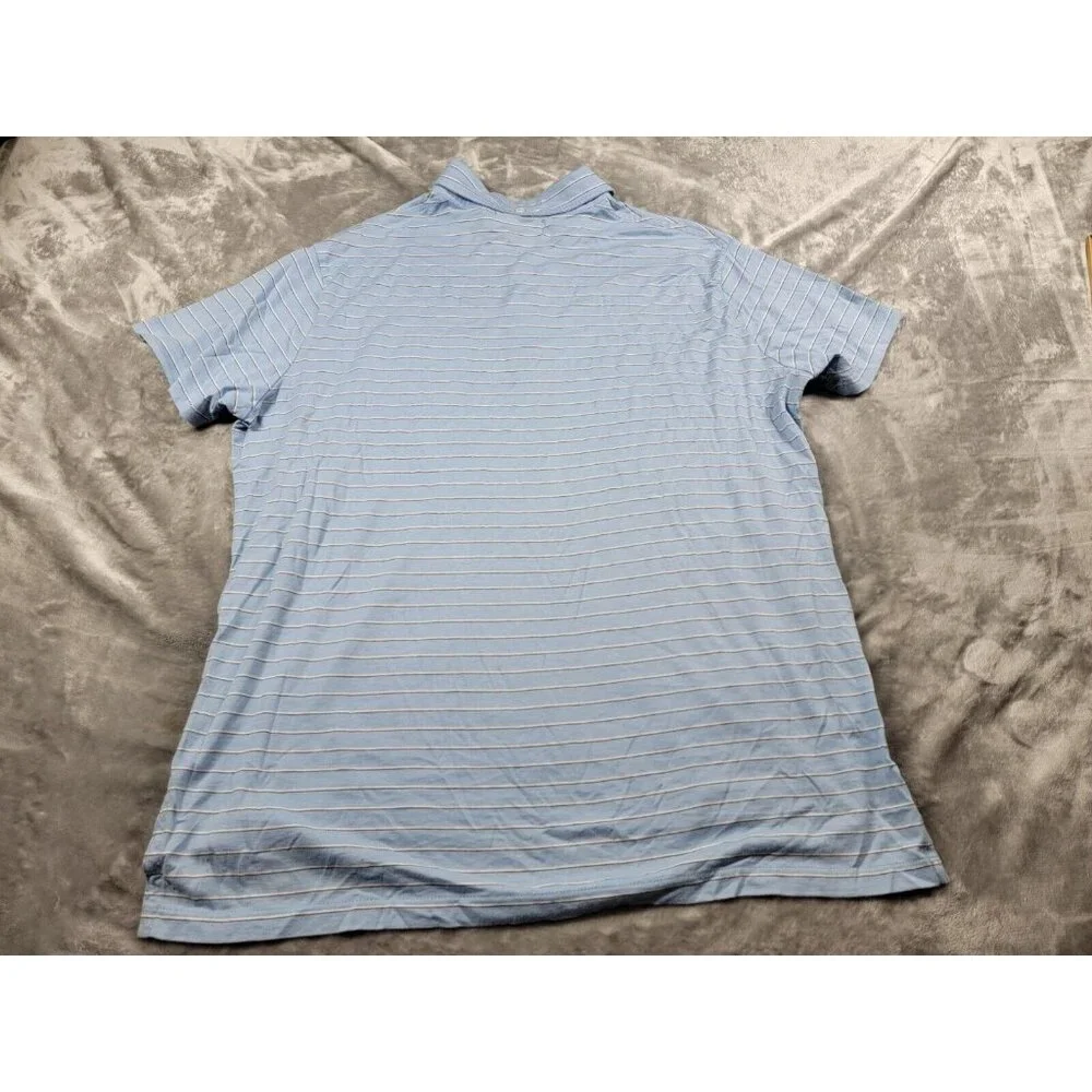 Polo ralph Lauren cotton Bleecker‎ blue white striped shirt men's XL
